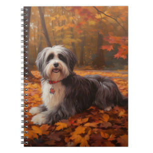 Havanese im Herbst Blätterfall inspiriert Notizblock