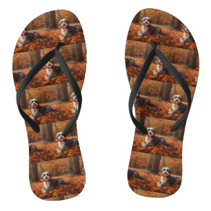 Havanese im Herbst Leaves Fall Inspiriert Flip Flops