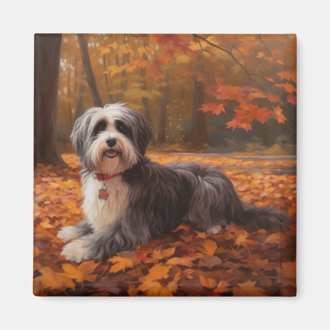 Havanese im Herbst Leaves Fall Inspiriert Magnet (Vorne)