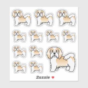 Havanese in Rehbraun und Weiß, süße Cartoon-Hunde Aufkleber