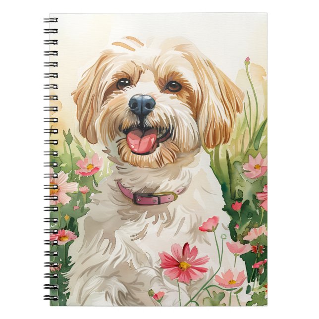 Havanese Journal - Watercolor Dog Notebook Notizblock (Vorderseite)