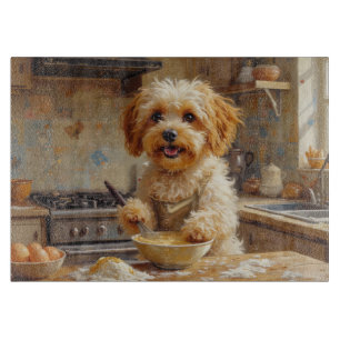 Havanese Kochen in der Küche Schneidebrett