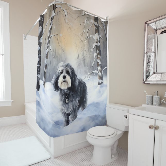 Havanese Let It Snow Weihnachten Duschvorhang (Beispiel)