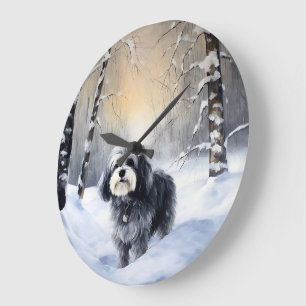 Havanese Let It Snow Weihnachten Große Wanduhr