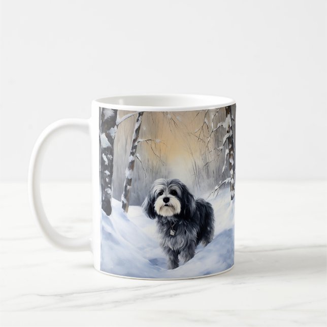 Havanese Let It Snow Weihnachten Kaffeetasse (Links)