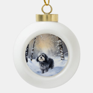 Havanese Let It Snow Weihnachten Keramik Kugel-Ornament