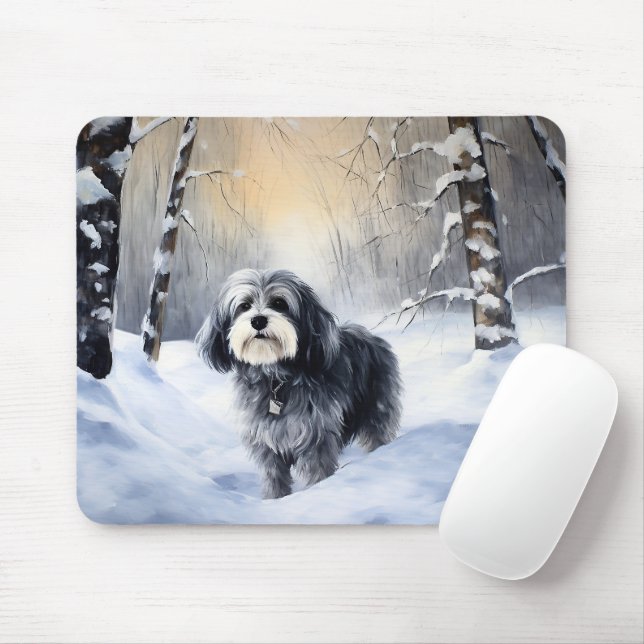Havanese Let It Snow Weihnachten Mousepad (Mit Mouse)