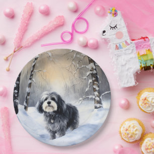 Havanese Let It Snow Weihnachten Pappteller