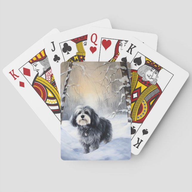 Havanese Let It Snow Weihnachten Spielkarten (Rückseite)