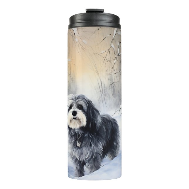 Havanese Let It Snow Weihnachten Thermosbecher (Vorderseite)