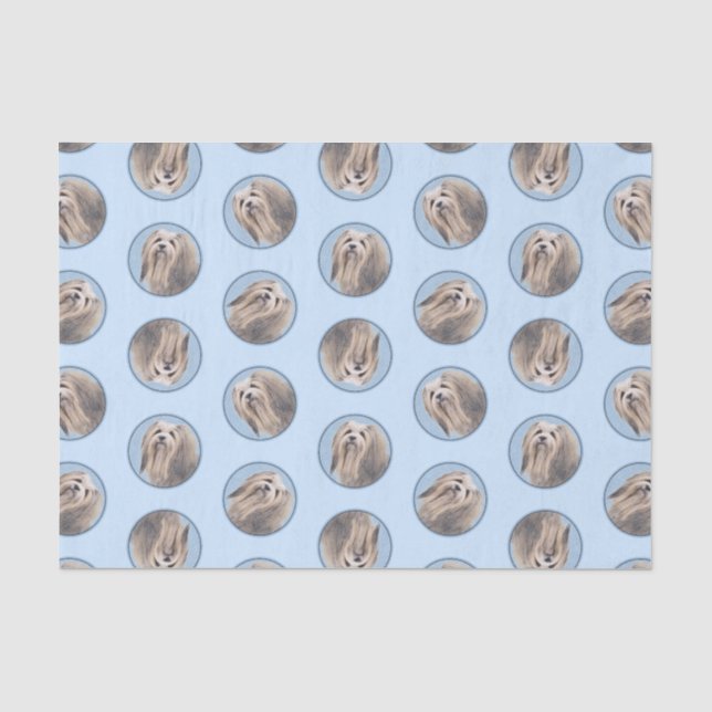 Havanese Malerei Silber Niedlich Original Haustier Seidenpapier (Vorderseite)