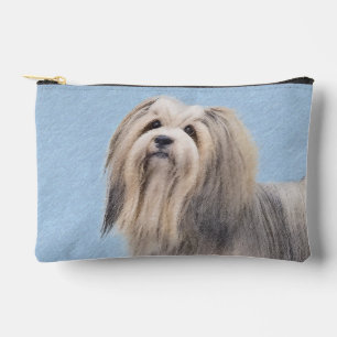Havanese Malerei Silber Niedlich Original Haustier Zubehörtasche