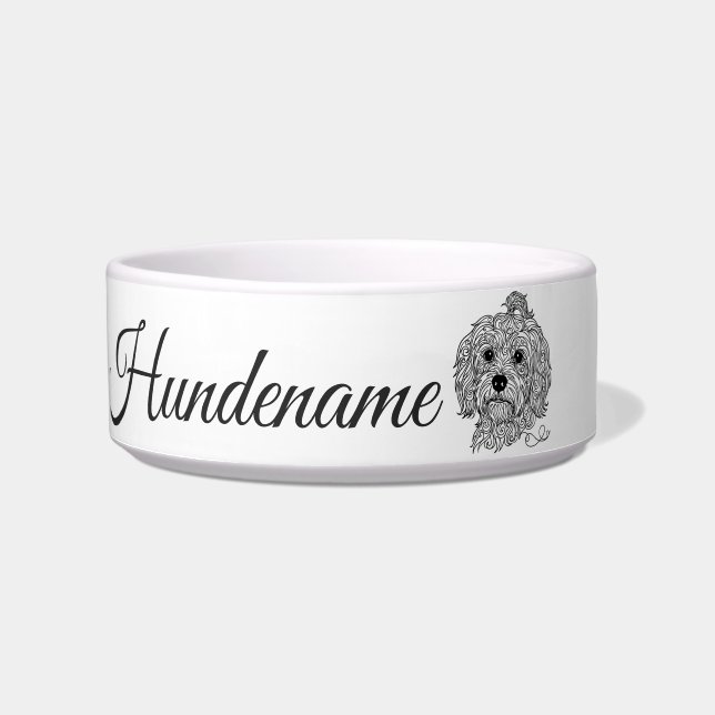 Havanese Minimalist Line Art personalized bowl Napf (Vorderseite)