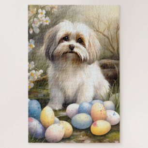 Havanese mit Ostereiern