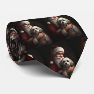 Havanese mit Weihnachtsmann Festliches Weihnachten Krawatte