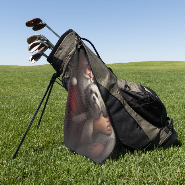 Havanese mit Weihnachtsmann Weihnachten Golfhandtuch (Gras)