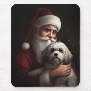 Havanese mit Weihnachtsmann Weihnachten Mousepad