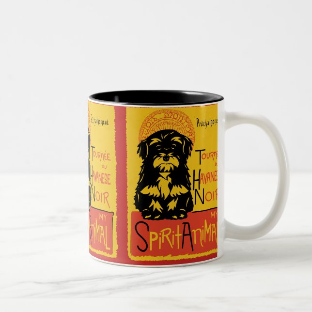 Havanese niedliche Hundekaffee-Tasse Zweifarbige Tasse (Rechts)