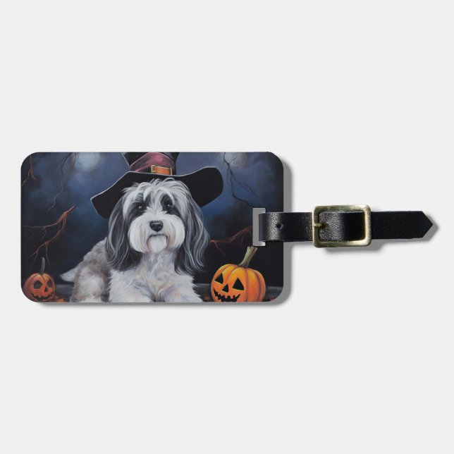 Havanese Pumpkins Halloween Beängstigend Gepäckanhänger (Vorderseite horizontal)