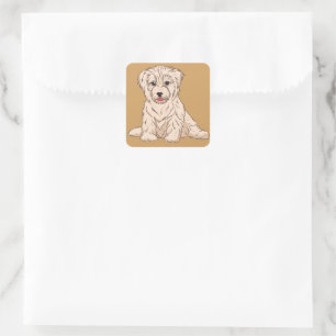 Havanese Puppy Niedlich Dog Cuba Design Quadratischer Aufkleber