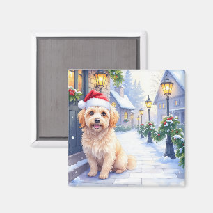 Havanese Schneedorfgang Santa-Hut Weihnachten Magnet