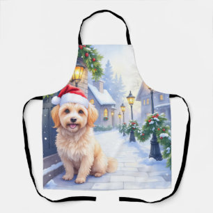 Havanese Schneedorfgang Santa-Hut Weihnachten Schürze