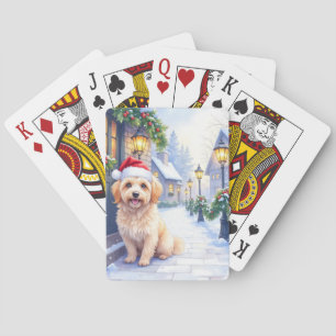Havanese Schneedorfgang Santa-Hut Weihnachten Spielkarten