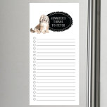 Havanese Shopping List Magnetic Notepad Magnetischer Notizblock<br><div class="desc">Liebliche Sachen,  um Havanna Hund mit einem schwarzen Kalkboard Rahmen personalisiert mit Ihrem Namen zu holen.</div>