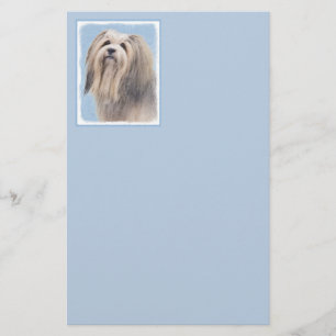 Havanese (Silber) Malerei - Niedliche Original Hun Briefpapier