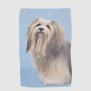 Havanese (Silber) Malerei - Niedliche Original Hun Golfhandtuch