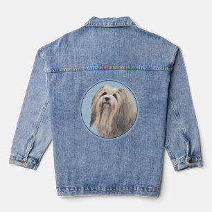 Havanese (Silber) Malerei - Niedliche Original Hun Jeansjacke