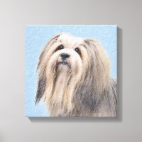 Havanese (Silber) Malerei - Niedliche Original Hun