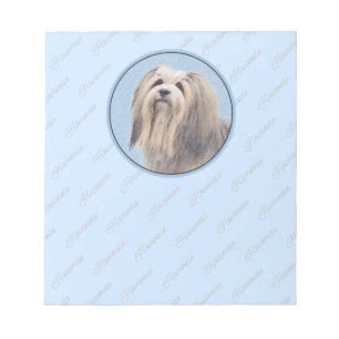 Havanese (Silber) Malerei - Niedliche Original Hun Notizblock
