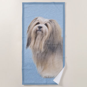 Havanese (Silber) Malerei - Niedliche Original Hun Strandtuch