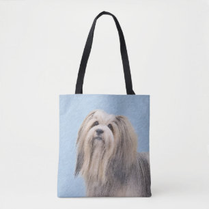 Havanese (Silber) Malerei - Niedliche Original Hun Tasche