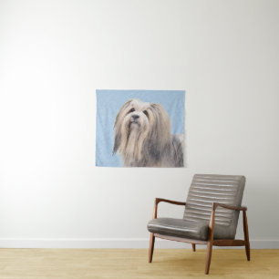 Havanese (Silber) Malerei - Niedliche Original Hun Wandteppich