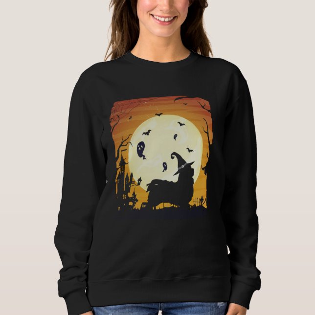 Havanese Silhouettes Happy Halloween Night Sweatshirt (Vorderseite)