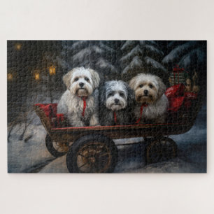 Havanese Snowy Sleigh Weihnachtsdekor