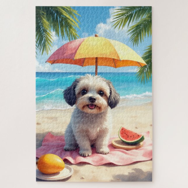 Havanese Strand Relax Szene (Vertikal)