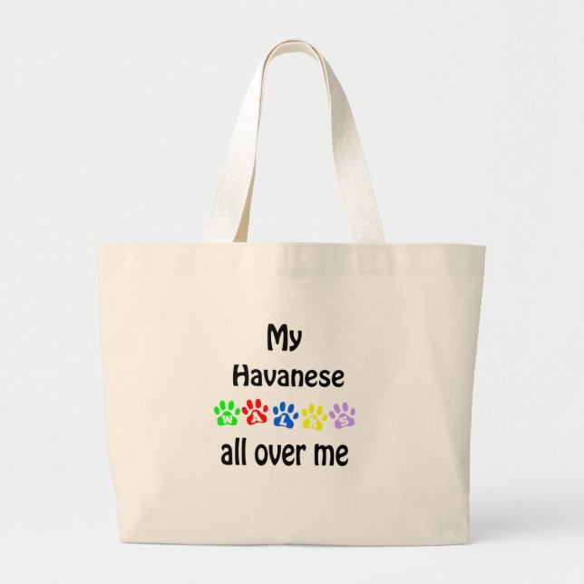 Havanese Walks Design Jumbo Stoffbeutel (Vorne)
