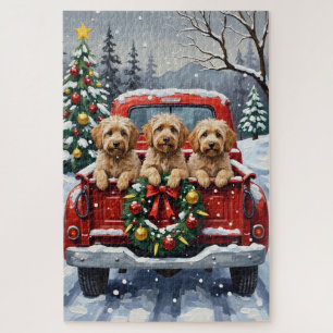 Havanese Weihnachten Rotes Lastwagen Ferien