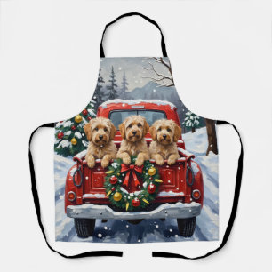 Havanese Weihnachten Rotes Lastwagen Ferien Schürze