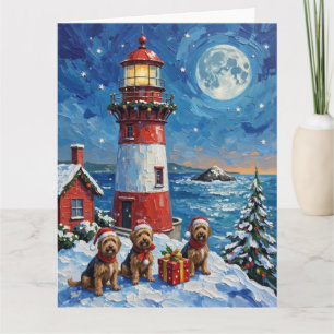 Havanese-Weihnachts-Leuchtturm-Feiertag Karte
