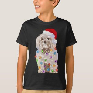 Havanese Weihnachtsbeleuchtung Xmas Hund Lover Wei T-Shirt