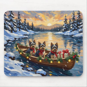 Havanese Weihnachtsboot-Feiertag Mousepad