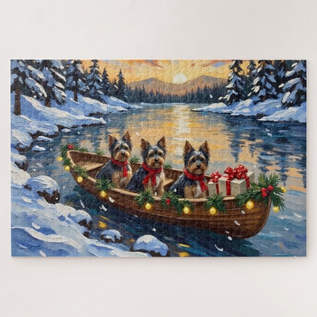 Havanese Weihnachtsboot Urlaub (Horizontal)
