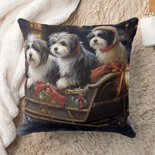 Havanese Weihnachtsfeiertage Kissen (Decke)