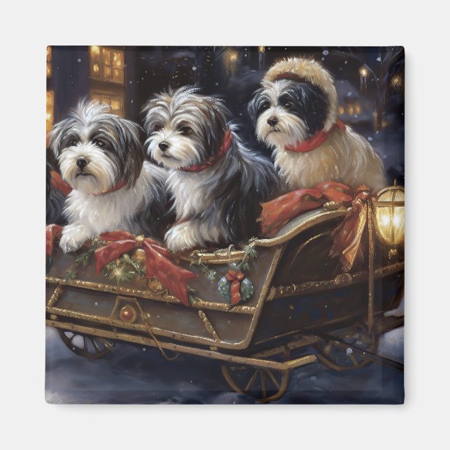 Havanese Weihnachtsfeiertage Magnet (Vorne)