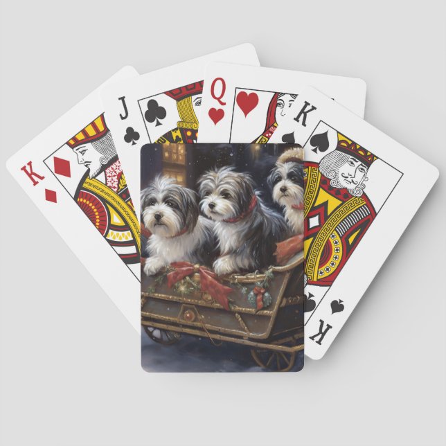 Havanese Weihnachtsfeiertage Spielkarten (Rückseite)