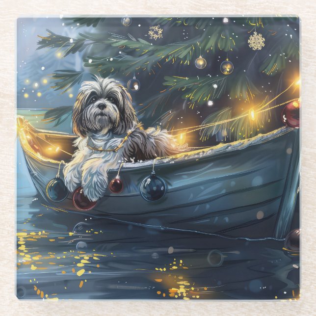 Havanese Weihnachtsfest Reise Glasuntersetzer (Vorderseite)